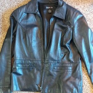 Womens black leather Style and Co jacket size M